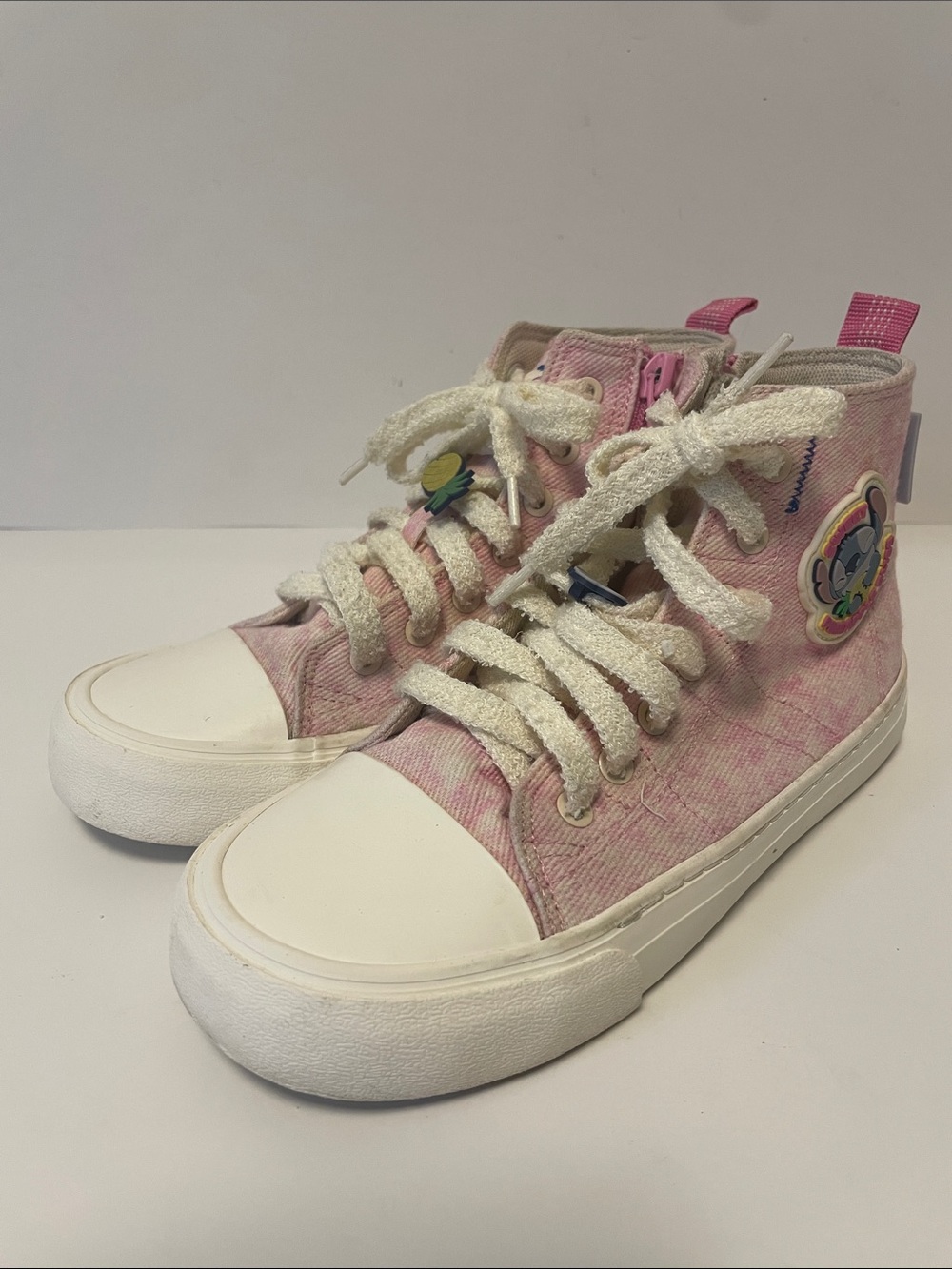 Zara Kids Disney Stitch Pink High Top Sneakers EUR 34